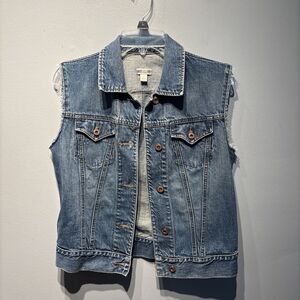 Gap Jean Vest SzS‎ Distressed Pockets Western Boho Y2K